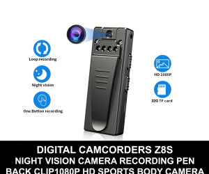 Portable Body Camera Recording Pen Back Clip Z8S