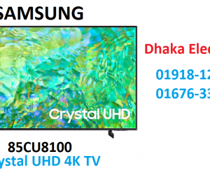 85 inch SAMSUNG CU8100 CRYSTAL UHD 4K  BEZELLESS TV
