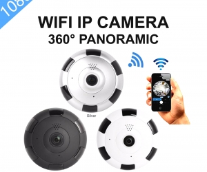 360° Panoramic Wifi IP Camera 5in1 view Night Vision & Motion Detector