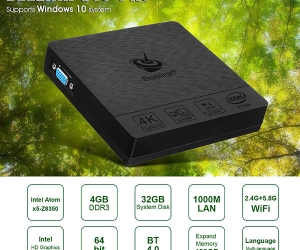 Beelink BT3 Pro Mini PC 4GB/32GB Intel Atom x5Z8350 Processor 1000Mbps LAN WiFi 2.4/5.8G BT 4.0 Dual Screen Display with HDMI and VGA Ports MINI PC