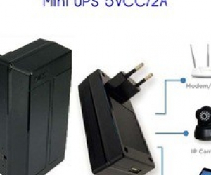 Mini UPS 5V 2A body plug for smartphone ip camera and routerBlack