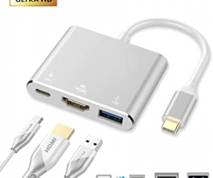 USBC to 4K HDMI Adapter 3 IN 1 Type C Converter for Macbook Prp iMac Mac Air