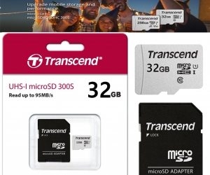 Transcend 32GB Micro SD UHSI U1Class10Memory Card with Adapter