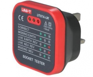 UT07AUK Professional Socket Tester Electrical Live/Null/Earth Line Polarity Detector Red