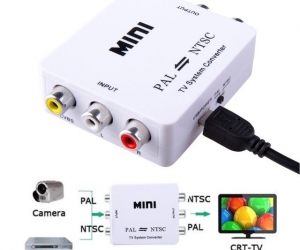 PAL to NTSC Bidirectional TV Format System Converter  White