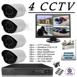 4 CCTV CAMERA COMPLETE SETUP 