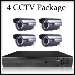 Waterproof 4 CCTV Camera Package 