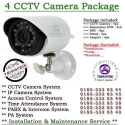 4 CCTV Camera With Standalone DVR Package 