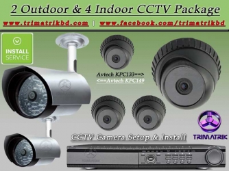 2 Outdoor & 4 Indoor CCTV Pack 