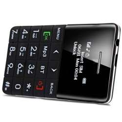 Q5 Credit card Size Mini Phone curve Display Black