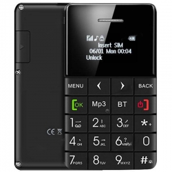 Original Mini credit card Size phone Q5 EDGE Display Intact Box ( Black )