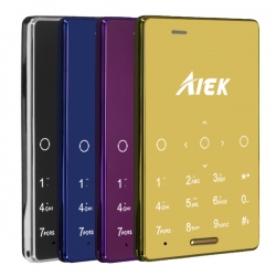 Aiek M4 DualSim keypad Touch Mini Credit Card Size Phone 