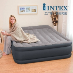 Intex Inflatable Double Queen Mattress Air Bed with Builtin Pillow