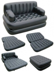 5 in 1 Inflatable Double Air Bed Sofa cum Chair