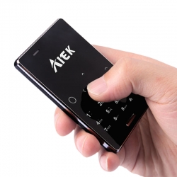 Aiek M4 DualSim keypad Touch Mini Credit Card Size Phone intact Box