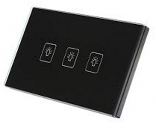 crystal Glass Panel Touch Gang Switch 3 Point