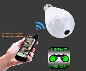 IP Camera LED Bulb 360° Panoramic Wifi Camera Night Vision