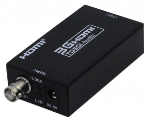3g HDMI To SDI Converter Full HD 1080P HDMI to SDI Adapter Video Converter with Power AdapterBlack