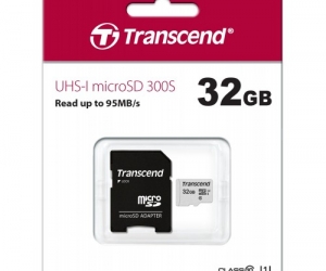Transcend 32GB Micro SD UHSI U1Class10Memory Card with Adapter (TS32GUSD300SA)