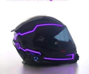 motorcycle helmet EL cold light strip night sign luminous light modified strip motorcycle Motocross Racing helmet LED stripBlack