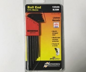 Bondhus Blx6m 6 Piece Long Ball End Hex Allen Key Set 10946Black