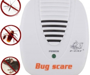Electronic Ultrasonic Mouse Mosquito Rat Pest Control Repeller Bug Scare MachineWhite