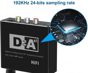 Digital To Analog Audio Converter with fiber cable