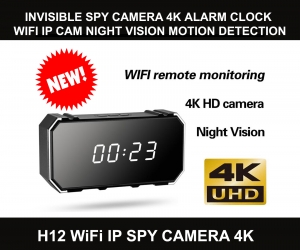Digital Alarm Clock 4k Wifi IP Camera