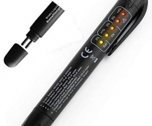 Brake Fluid Tester 5 LED CAR Vehicle Automotive Testing Tool for DOT3 / DOT4 Car Fluid Tester Vehicle Tools ELM327Black