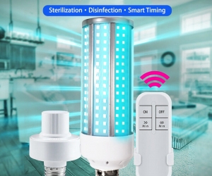 60W LED UV Germicidal Lamp UV Sanitizer For Home Remote Control Disinfection Lamp Light E27 LED UVC Light Bulb Sterilization