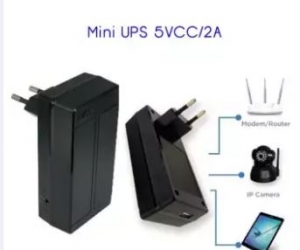 Mini UPS 5V 2A body plug for smartphone ip camera and routerBlack