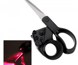 Laser Guided Scissors For home Crafts Wrapping Gifts Fabric Sewing Black