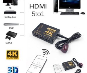 HDMI Switch 5 to 1 4K*2K 3840*2160P Ultra HD HDMI Switcher Splitter 5Port HDMI Splitter+With Remote Control For TV Box PS4 DVD PC
