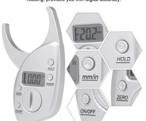 Digital Caliper Fat Set with Skinfold 60in Measuring Skin Analyzer Machine Measuring Fitness Storage Beauty HealthSilver