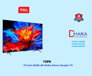 TCL 75 inch 75P8K QLED 4K Smart Google TV Official
