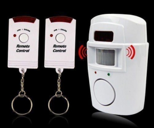 Wireless Remote control IR infrared motion Sensor detector loud siren for home security AntiTheftWhite