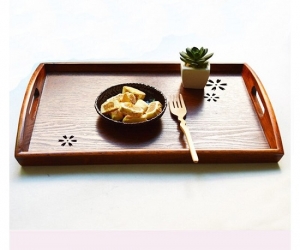 Serving Tray Wood Serving Tray with Handles imported 