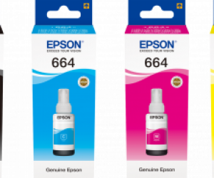 Epson 664B 664C 664M 664Y Genuine Ink Bottle Set