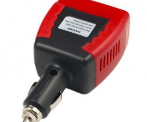 Car Power Inverter Adapter with USB Charger Port 150W 12V DC to 220V AC Red