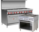 Commercial 4-6 Burner Gas range with Oven