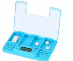 MultiAlarm Timer Pills Reminder Medicine Box Tablet Frame Timing Pill SplittersBlue