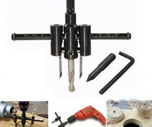 Adjustable Wood Drywall Circle Hole Drill Cutter Bit Saw Use 30120mm Circle Hole Saw Cutter Drill BitBlack