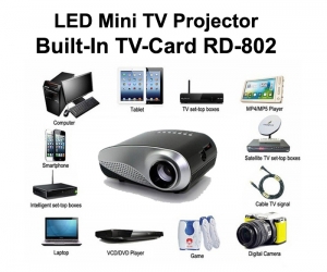 LED Projector Built In TVCard RD802 3D HD High Quality