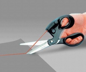 Laser Guided Scissors For home Crafts Wrapping Gifts Fabric Sewing Black