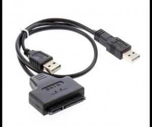 USB 2.0 to 2.5inch 22 7+15 Serial ATA SATA 2.0 HDD/SSD Adapter ConverterBlack