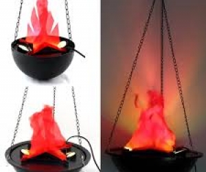 Halloween Electric Brazier Funny Fake Fire Basket Flammen Lampe Holiday Supplies 20*20cmBlack