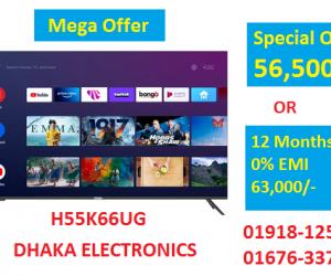 Haier 55 Inch Bezel Less 4K Google Android Smart TV (H55K66U