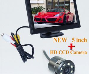 Super Car Monitor 5 Inch 800 x 480 Pixel TFT LCD Monitor Color Car Rear View Monitor + 520 TV Lines Night Vision Camera