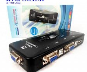 EKL 4Port USB 2.0 KVM Switcher VGA switch Box 1920 X 1440 Connects Printer Keyboard Mouse Monitor USB 2.0 KVM Switch