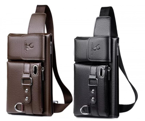 NovelMens Waist Bag/Crossbody Chest Stylish Carry Bag For MenC: 0338
